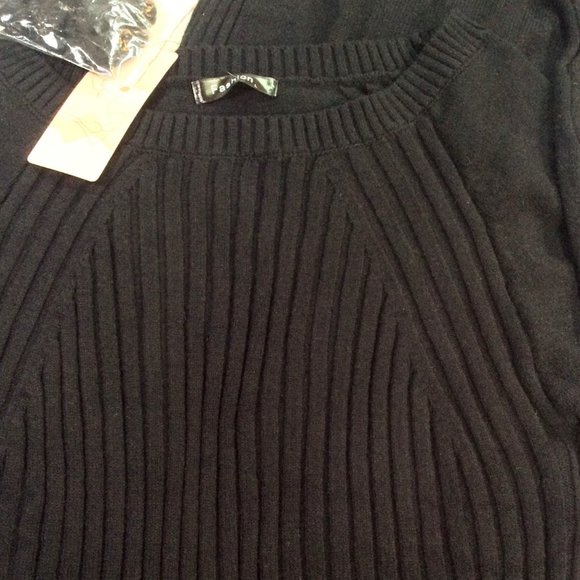 Long Sleeve Knit Bodycon Sweater Dress L *NWT* - Picture 7 of 9